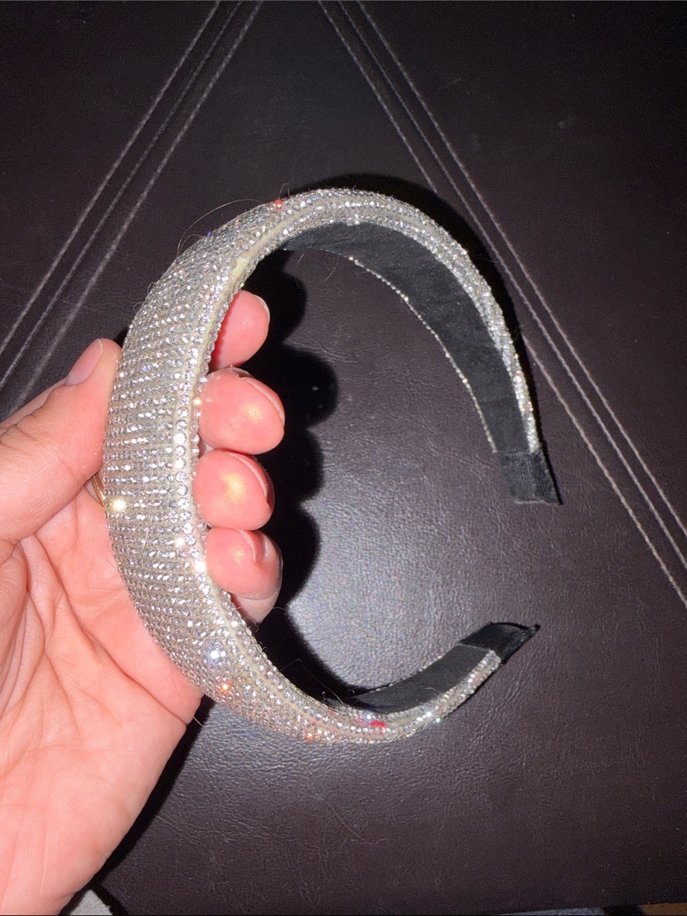 Sparkling Crystal Padded Headband - Silver Glam